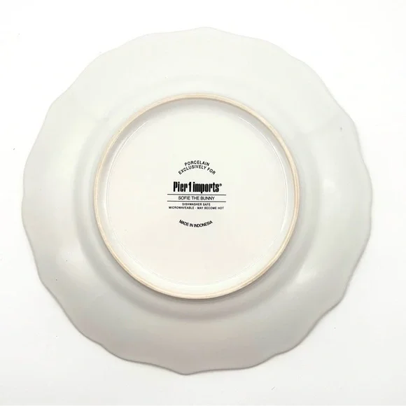 Pier 1 Imports Sophie The Bunny Porcelain Salad Plate - Floral Scalloped Edge - Picture 3 of 6